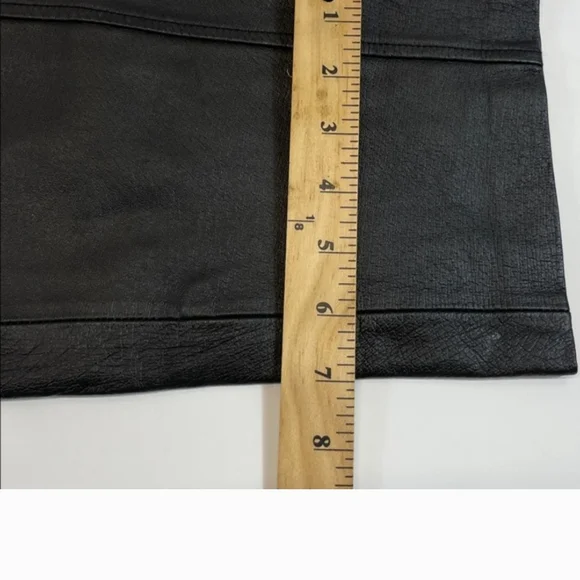 Bagatelle Genuine Leather Women's Black Straight Leg Jeans - Picture 3 of 9